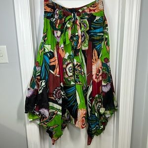 Newman Marcus Hankerchief Multicolor Skirt with Bow Tie Sz XL